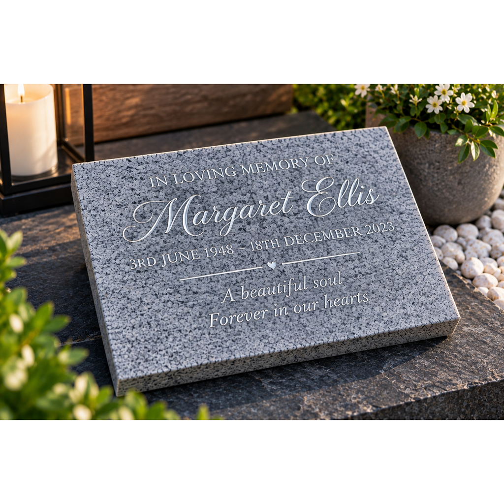 Personalised Silver Grey Memorial Plaque – 200mm × 150mm