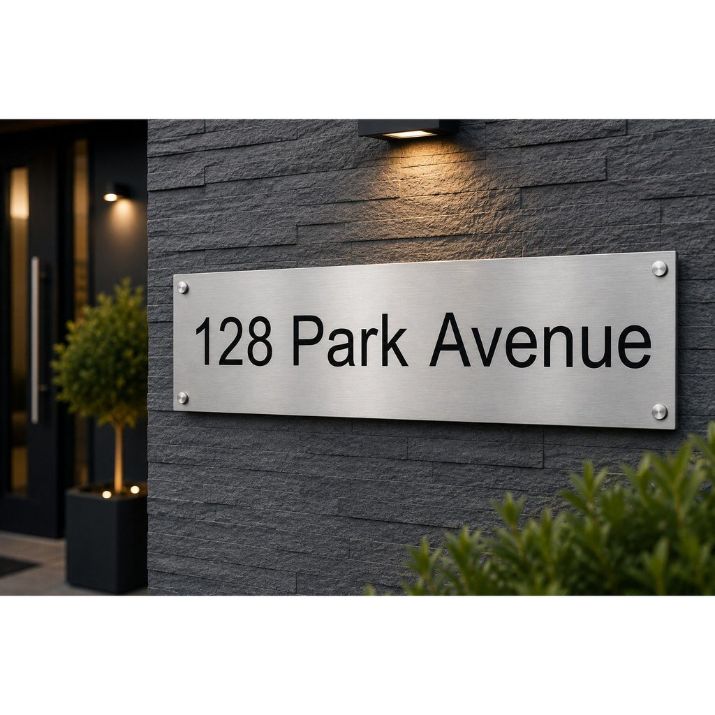 Personalised Stainless Steel Sign 650mm x 180mm
