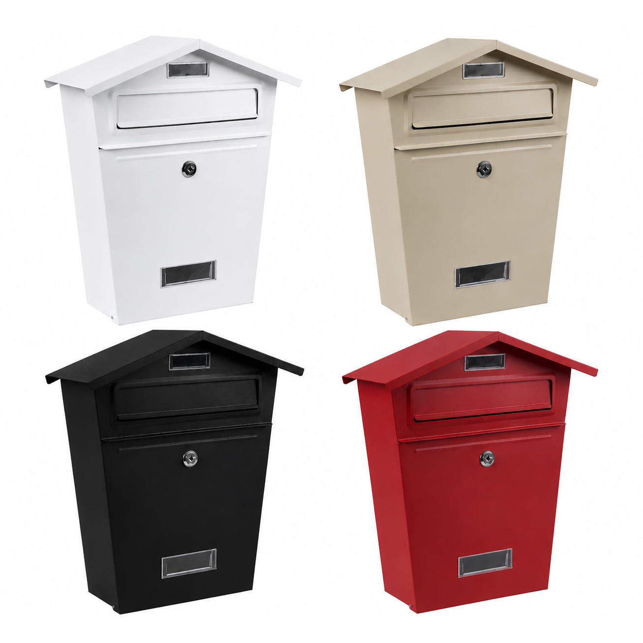 Personalised Elegant Steel Wall Mounted Modern Post Box | Multiple Colours