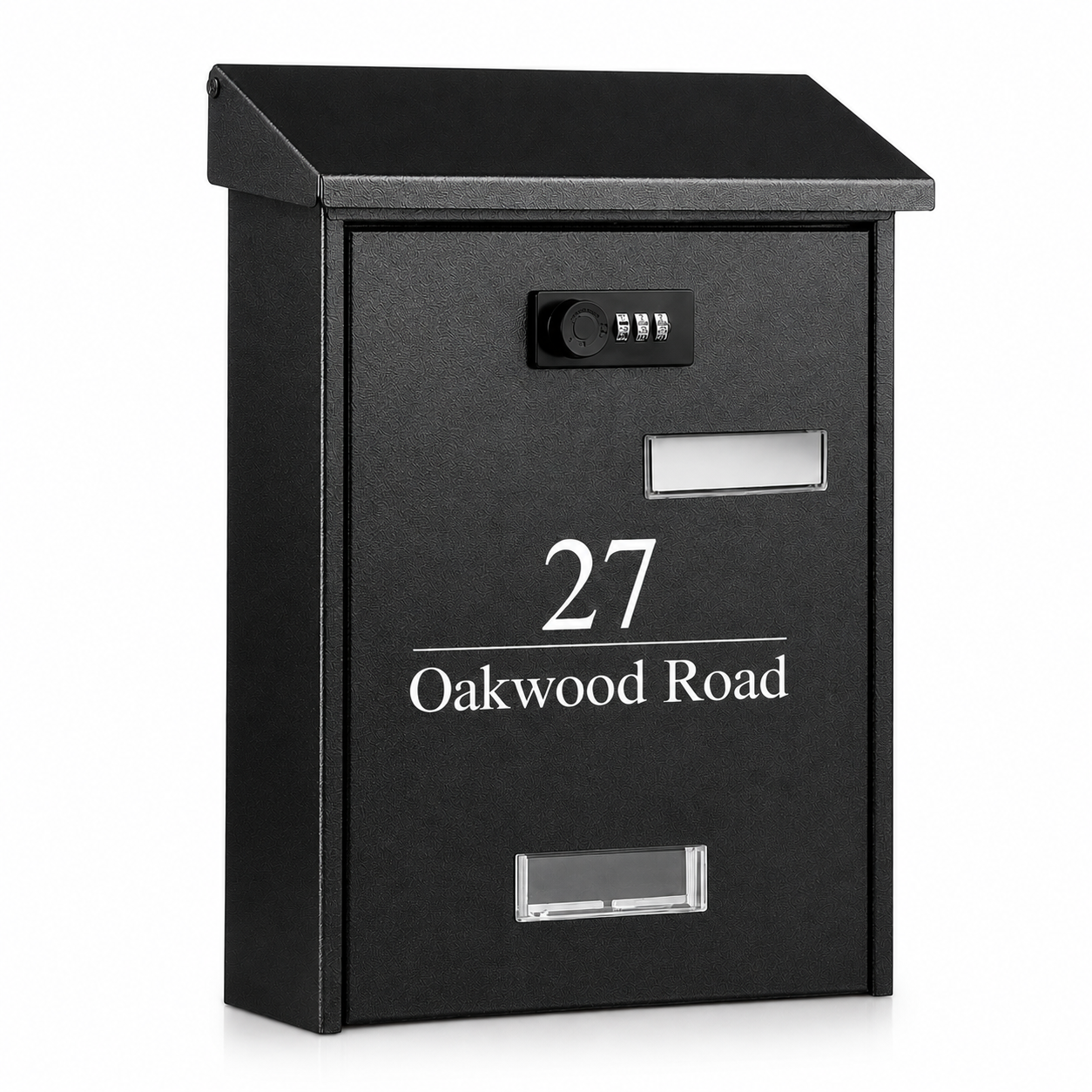 Wall Mounted Post Box | Personalised Address Mailbox | Modern Outdoor Letter Box