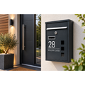Modern Anthracite Grey Wall Mounted Mailbox | Personalised Secure Post Box