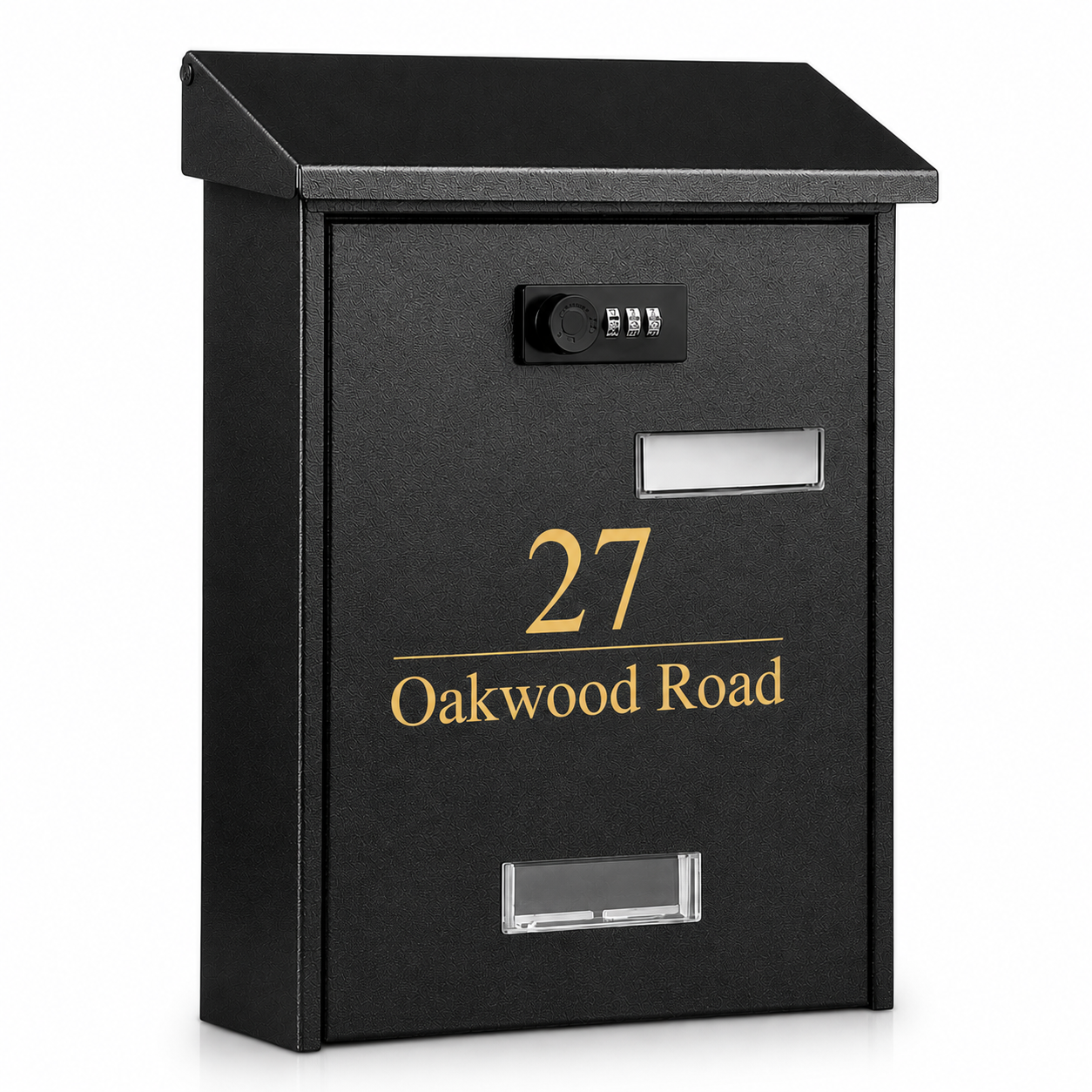 Wall Mounted Post Box | Personalised Address Mailbox | Modern Outdoor Letter Box