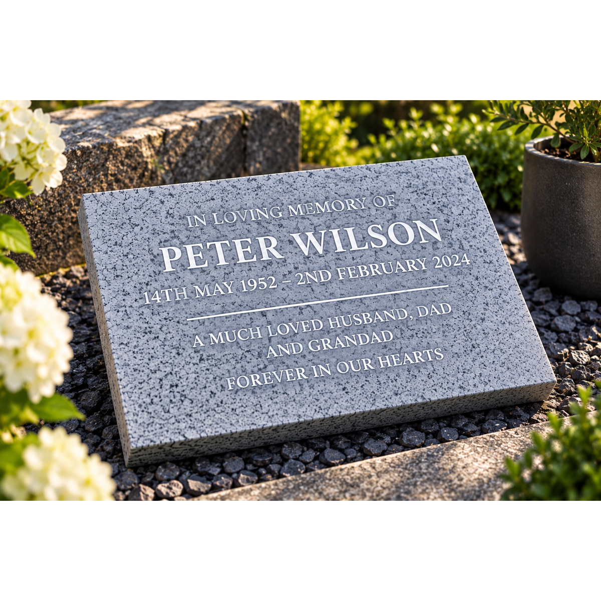 Personalised Silver Grey Memorial Plaque – 200mm × 150mm