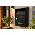 Personalised Black Lockable Post Box – Wall Mounted Letter Box