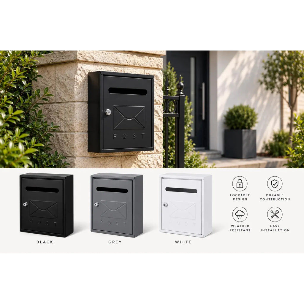 Small Lockable Wall Mounted Post Box | Multi Colour