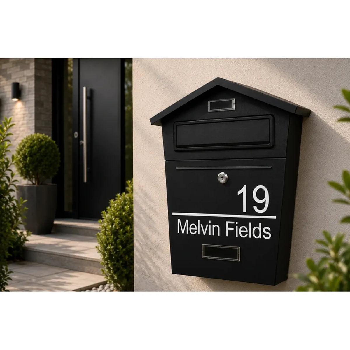 Modern Wall Mounted Mailbox | Personalised Secure Post Box | Multiple Colours